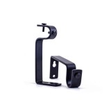 Consola galerie, simpla, metal, 19 / 20 mm, negru, 2 buc / set