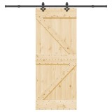 VidaXL Ușă glisantă cu set de feronerie 85x210 cm, lemn masiv de pin