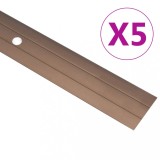 Cumpara ieftin Profile de pardoseală, 5 buc., maro, 134 cm, aluminiu