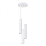 Lampă Suspendată Karbon Alb Din Aluminiu Cu 3 Becuri Tub Minimalistă De Interior.