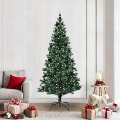 vidaXL Pom de Crăciun artificial pre-iluminat cu 300 LED Verde 210 cm 3396776