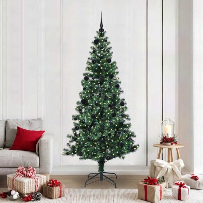 vidaXL Pom de Crăciun artificial pre-iluminat cu 300 LED Verde 210 cm 3396776 foto
