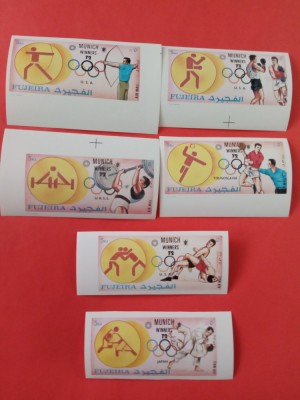 FUJEIRA, SPORT MUNICH - 6 VALORI MNH IMPERF. foto