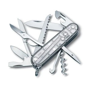 Briceag Multifunctional Victorinox Huntsman Silvertech, Argintiu Transparent, 9.10cm foto