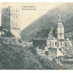 4949 - BRASOV, Black Church, Romania - old postcard, CENSOR - used - 1917