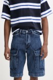 G-Star pantaloni scurți jeans bărbați, culoarea bleumarin, D26528-D788