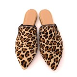 Saboti dama din piele de ponei cu imprimeu animal print Sole, 41