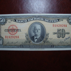 CUBA 50 PESOS 1958 AUNC +