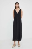 Drykorn rochie MAURIA culoarea negru, maxi, evazată, 124128 60605