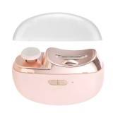 Unghiera electrica 2 in 1, SELERIS&reg;, Lama Curbata, Pila Rotativa 360, Led, Compartiment Resturi, Por