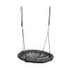 Leagan tip cuib de barza pentru copii Mirpol, PP mat Negru, Cadru Metalic, Diametru 100 cm, Gradina