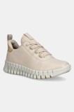 Ecco sneakers din piele Gruuv Sneaker Lea femei, culoarea bej, 218203-60720