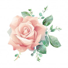 Sticker decorativ, Trandafir, Roz, 60 cm, 7560ST