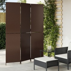 vidaXL Separator de cameră cu 3 panouri, maro, poliratan 365357