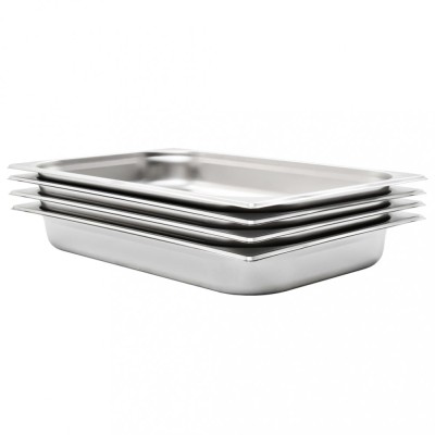 vidaXL Recipiente Gastronorm 4 buc. GN 1/1 65 mm oțel inoxidabil foto