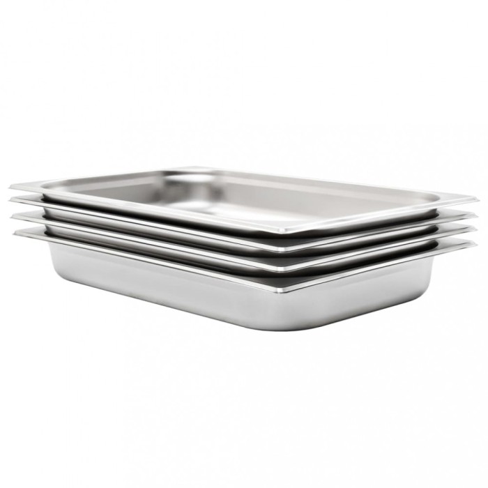 vidaXL Recipiente Gastronorm 4 buc. GN 1/1 65 mm oțel inoxidabil