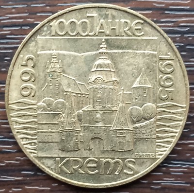 (M1855) MONEDA AUSTRIA - 20 SCHILLING 1995, 1000 ANI ORASUL KREMS foto