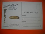 HOPCT 448 Z LEGUMICULTORI COMBATETI -MUSCA VERZII- CARTE POSTALA -BULETIN AVERTIZARE -MINISTERUL AGRICULTURII-NECIRCULATA