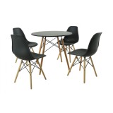 Set Masa DA151BK,80x75 cm 4 Scaune, 46x55x83 cm, DA232BK