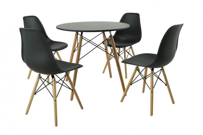 Set Masa DA151BK,80x75 cm 4 Scaune, 46x55x83 cm, DA232BK
