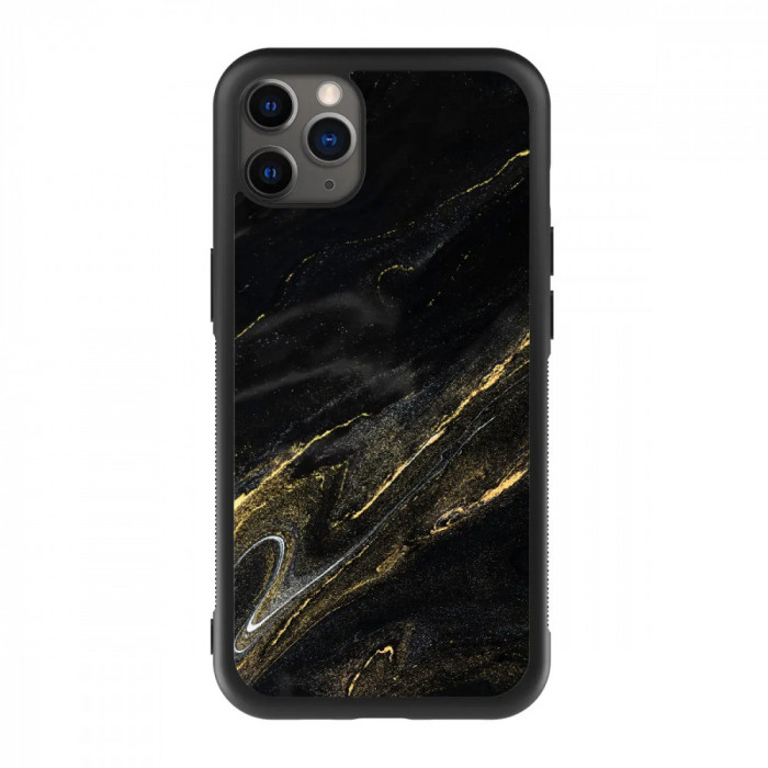 Husa iPhone 11 Pro Max - Skino Gold Dust, Negru - Auriu