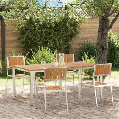 vidaXL Set de masă pentru grădină 5 pcs Maro Lemn masiv de tec 3334801 foto