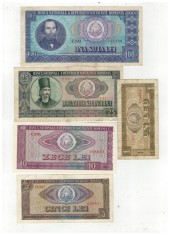 Lot 5 bancnote Romania 1966 foto