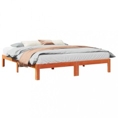 vidaXL Cadru de pat fără saltea, maro ceruit 180x200 cm lemn masiv pin