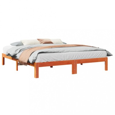 vidaXL Cadru de pat fără saltea, maro ceruit 180x200 cm lemn masiv pin 859225 foto