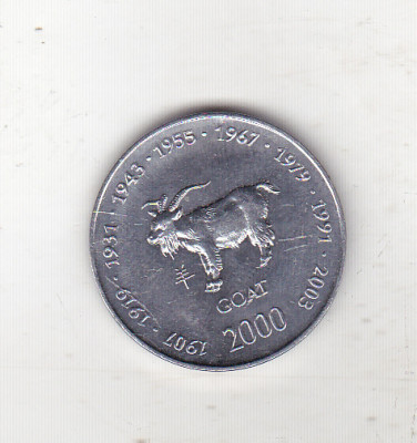 bnk mnd Somalia 10 shillings 2000 unc , capra - zodiac chinezesc foto