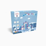 Set de constructie magnetic, 120 piese, Magnetic Tiles, ICE STYLE de forme geometrice diferite, 2D, 3D