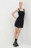 Abercrombie &amp; Fitch rochie din in culoarea negru, mini, drept