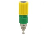 Soclu banană 4mm galben-verde 36A nichelat