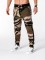 Pantaloni pentru barbati, camuflaj verde, stil militar, army, slim, cu banda, siret si buzunare - P665