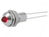 Lampă de control LED roșie &Oslash;6.2mm IP40 PCB