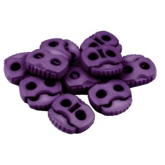 Set 10 opritori pentru snur cu 2 gauri Crisalida, 20 x 20 mm, Violet