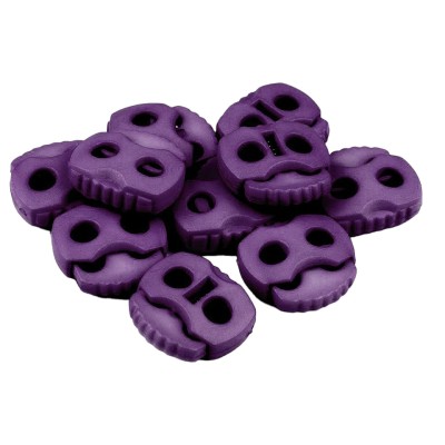 Set 10 opritori pentru snur cu 2 gauri Crisalida, 20 x 20 mm, Violet foto