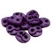 Set 10 opritori pentru snur cu 2 gauri Crisalida, 20 x 20 mm, Violet