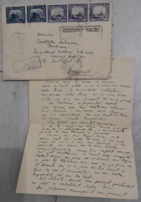 1941 Scrisoare de dragoste Bacău - București timbre Putna / Sucevita / Bucovina foto