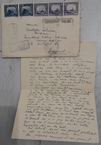 1941 Scrisoare de dragoste Bacău - București timbre Putna / Sucevita / Bucovina