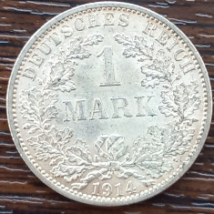 (A365) MONEDA DIN ARGINT GERMANIA - 1 MARK 1914, LIT. A, LUCIU DE BATERE