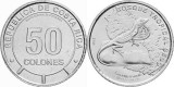 Costa Rica 2023 - 50 colones, reptile, silky anole, UNC