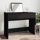 vidaXL Masă de toaletă cu oglindă, negru, 100x45x76 cm