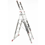 Scara aluminiu, Metalkas, 3 tronsoane, 6 trepte, max 150 kg, 1.6-2.69 m