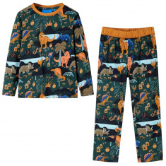 Pijamale de copii cu maneci lungi, verde închis 104 GartenMobel Dekor