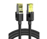 PATCH CORD UTP Ugreen Cat7, &quot;NW150&quot; cablu shielded rotund, viteza maxima 10 Gbps, braided, 5m, negru &quot;80425&quot; (timbru verde 0.18 lei) - 6957303884254