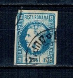 1868 - Carol I cu favoriți, 4 bani, stampilat