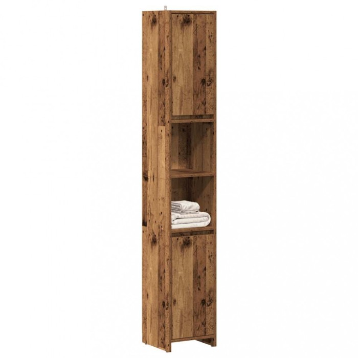 vidaXL Dulap de baie, Lemn vechi, 30x30x183,5 cm, PAL 856064