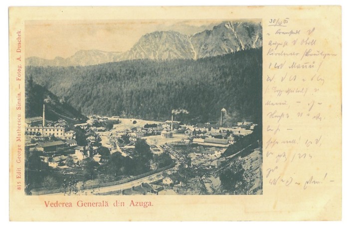 1583 - AZUGA, Prahova, Panorama, Litho, Romania - old postcard - unused - 1902