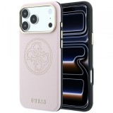 Husa MagSafe pentru Apple iPhone 18 Pro Max / 17 Pro Max, Guess, Perforated 4G, Roz